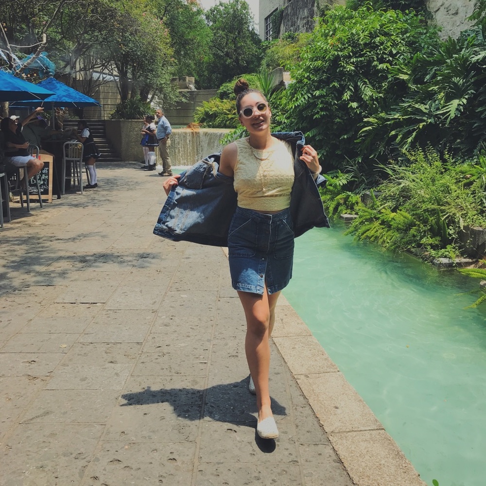 button up jean skirt